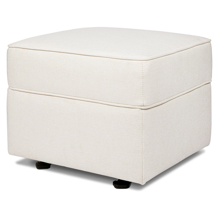 Cream Eco-Weave Upholstered Gliding Ottoman