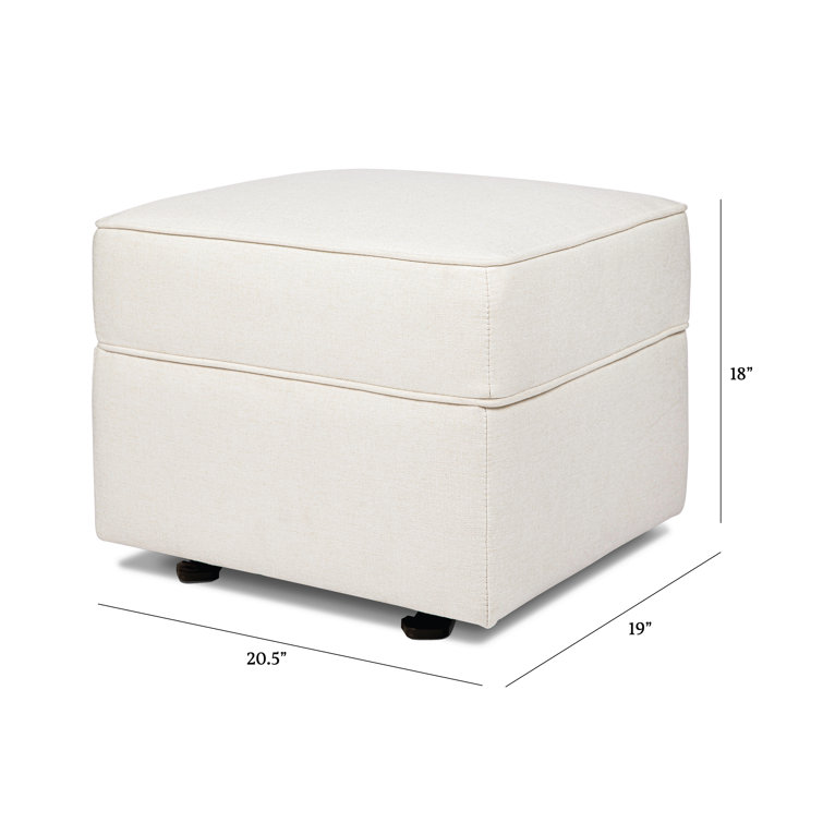 Cream Eco-Weave Upholstered Gliding Ottoman