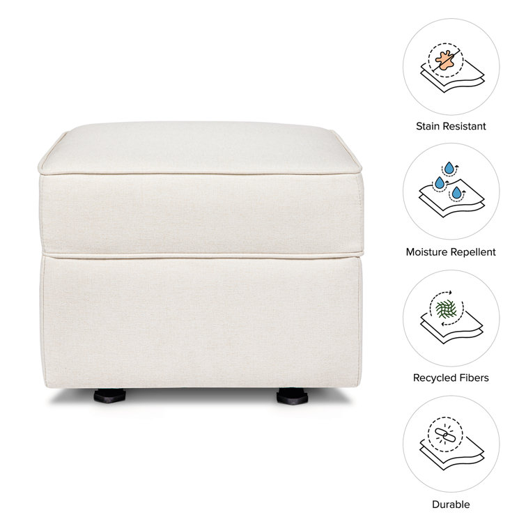 Cream Eco-Weave Upholstered Gliding Ottoman