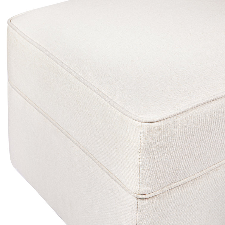 Cream Eco-Weave Upholstered Gliding Ottoman