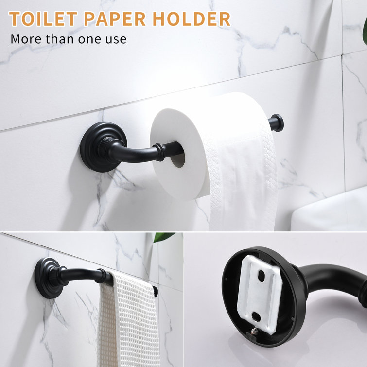 Matte Black Stainless Steel 5-Piece Bathroom Hardware Set