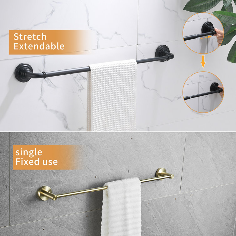Matte Black Stainless Steel 5-Piece Bathroom Hardware Set