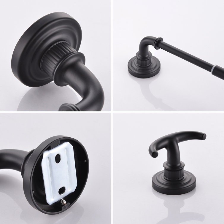Matte Black Stainless Steel 5-Piece Bathroom Hardware Set
