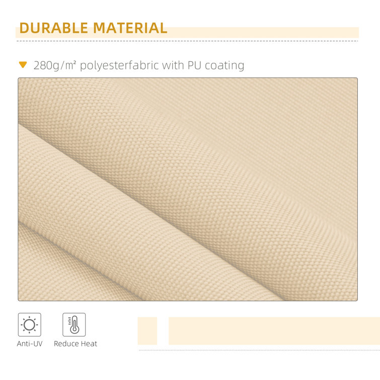 Beige 13' x 8' Retractable Patio Awning with Aluminum Frame