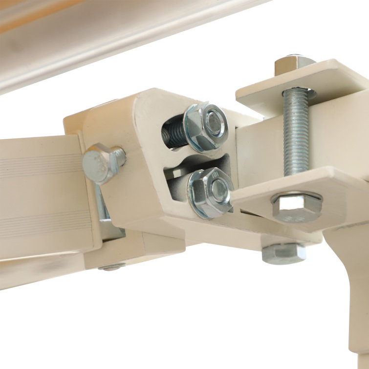 Beige 13' x 8' Retractable Patio Awning with Aluminum Frame