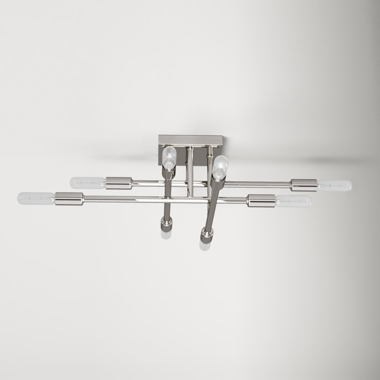 Lyrique Polished Nickel 8-Light Semi-Flush Ceiling Mount