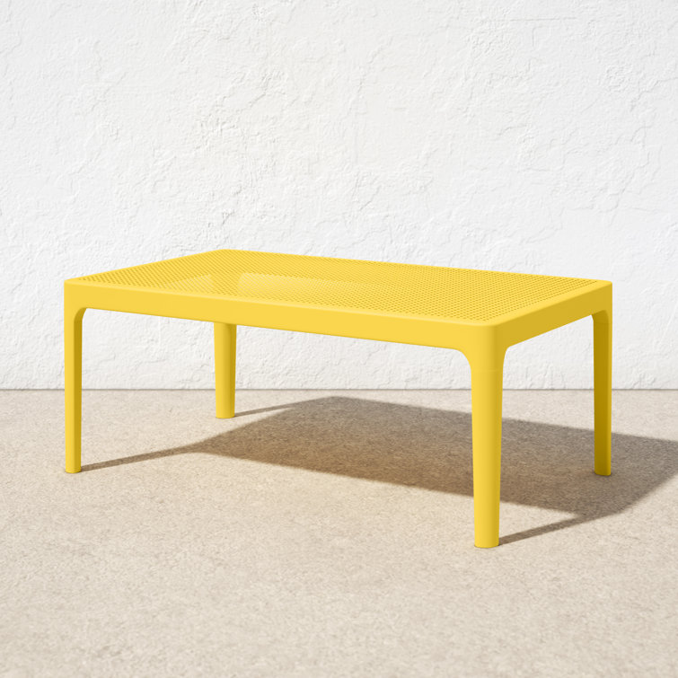 Farrah Yellow Rectangular Plastic Acrylic Outdoor Coffee Table