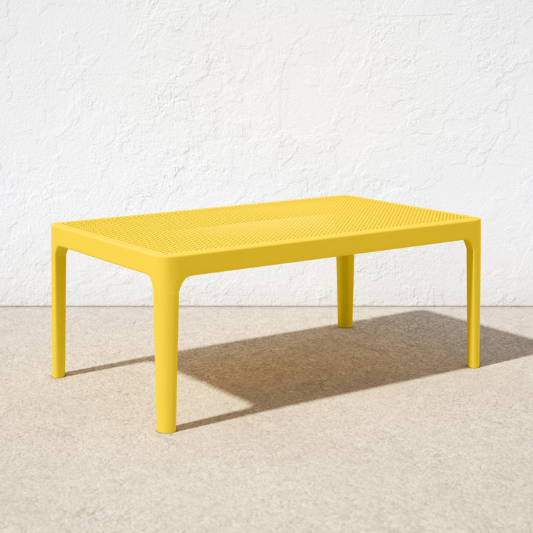 Farrah Yellow Rectangular Plastic Acrylic Outdoor Coffee Table