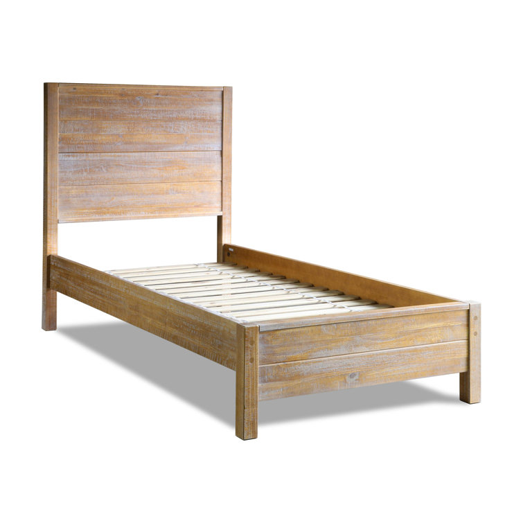 Montauk Driftwood Solid Pine Twin Bed with Headboard