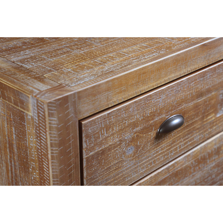Montauk Driftwood Solid Pine 2-Drawer Nightstand