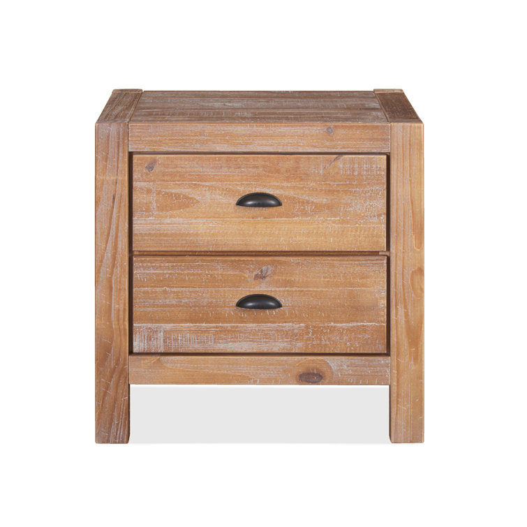 Montauk Driftwood Solid Pine 2-Drawer Nightstand