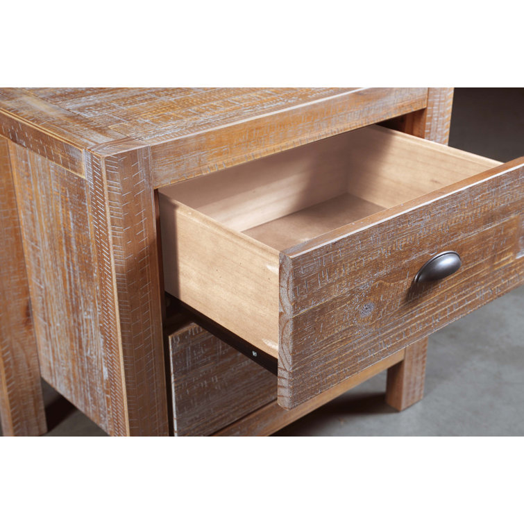 Montauk Driftwood Solid Pine 2-Drawer Nightstand