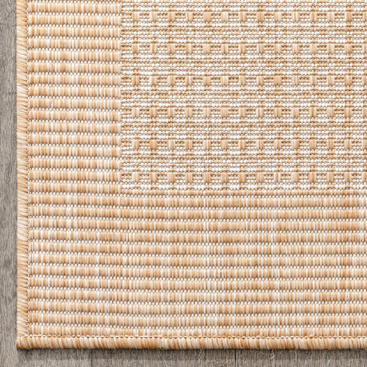 Ivory Synthetic Flat Woven 8' x 10' Indoor/Outdoor Rug