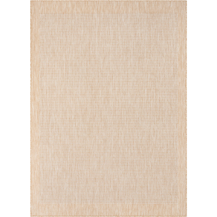 Ivory Synthetic Flat Woven 8' x 10' Indoor/Outdoor Rug