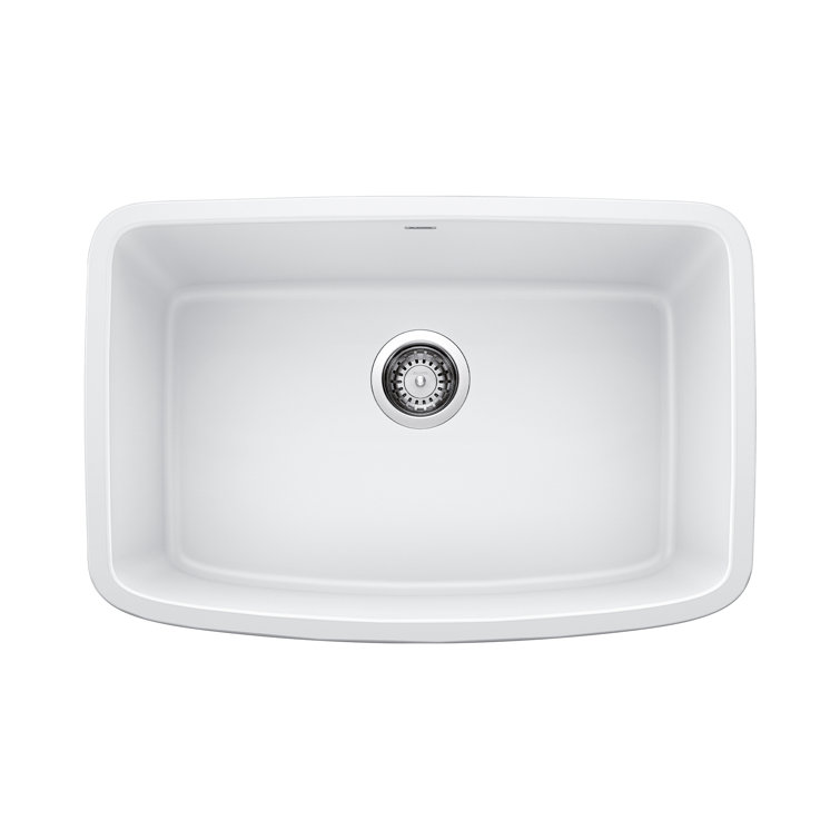 Valea 27-Inch White Granite Single Bowl Undermount Kitchen Sink