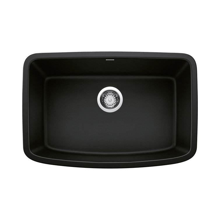 Valea 27" Coal Black Granite Composite Undermount Kitchen Sink
