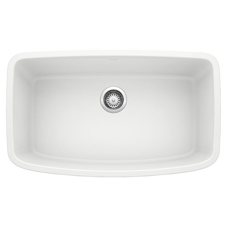 White Silgranit Single Bowl Undermount Kitchen Sink