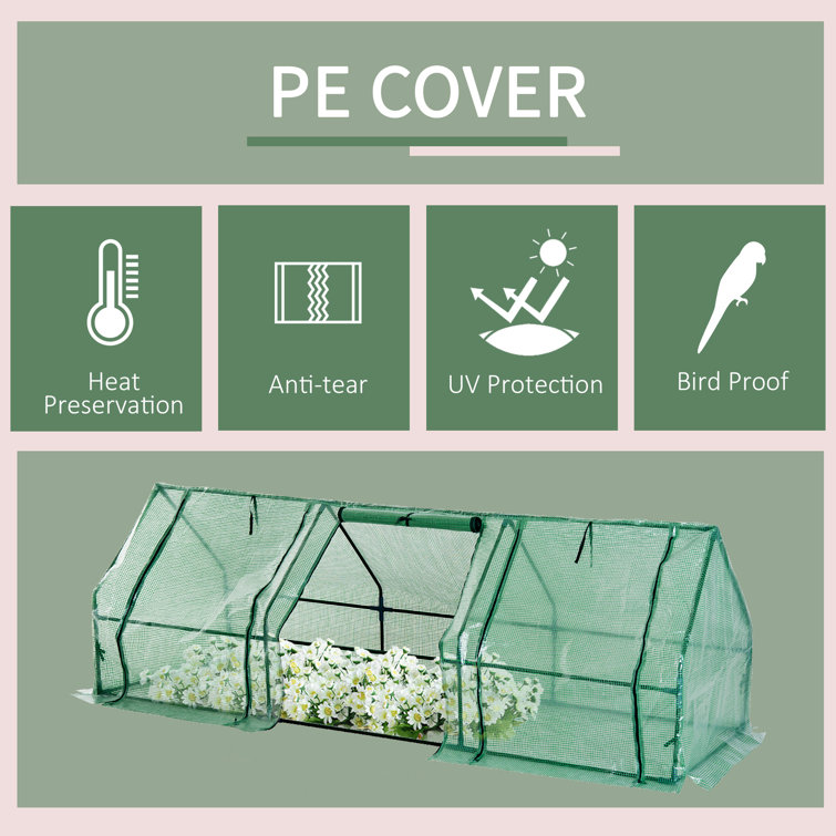 Portable Greenhouse with PE Cover and Steel Frame