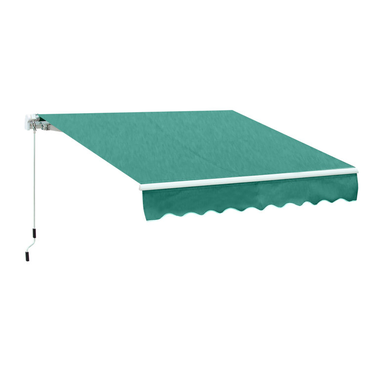 Green Aluminum and Steel Retractable Patio Awning with UV Protection