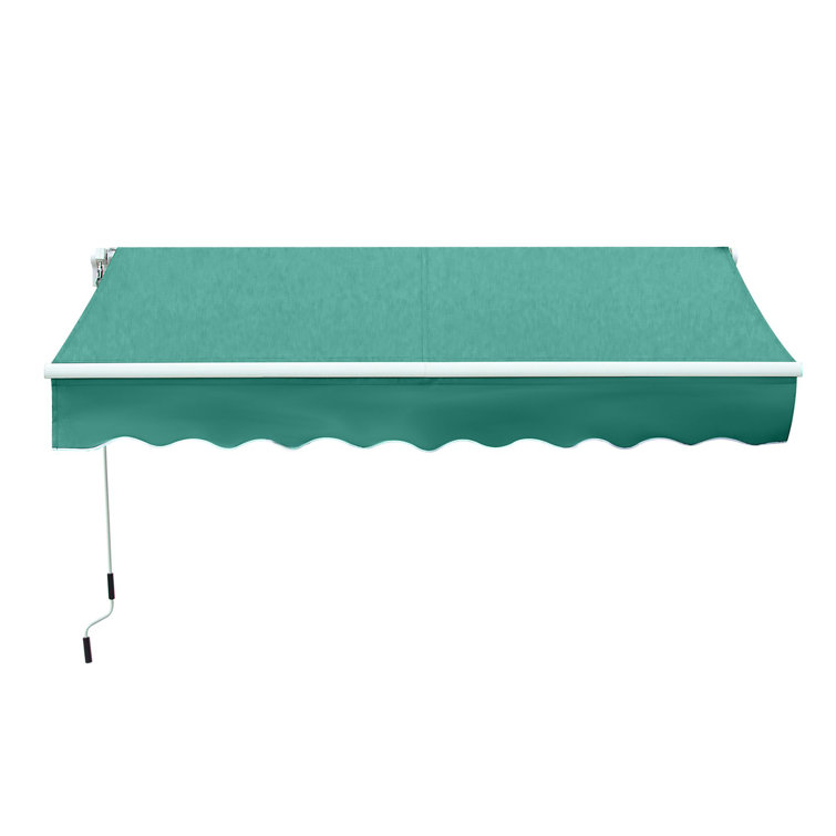 Green Aluminum and Steel Retractable Patio Awning with UV Protection