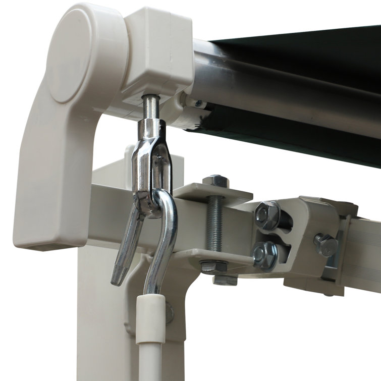 Green Aluminum and Steel Retractable Patio Awning with UV Protection
