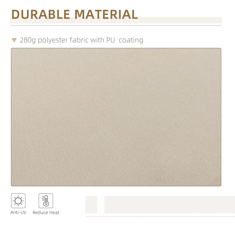 Beige 13' x 8' Retractable Patio Awning with Aluminum Frame