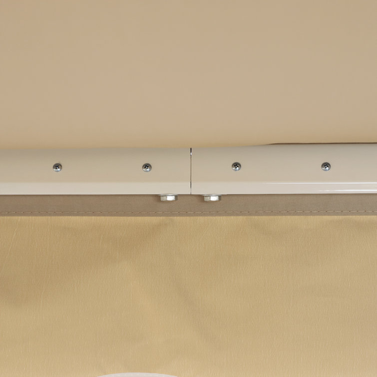 Beige 13' x 8' Retractable Patio Awning with Aluminum Frame