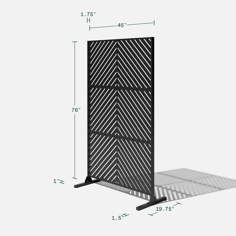 Arrow Black Steel and Plastic Privacy Screen Set