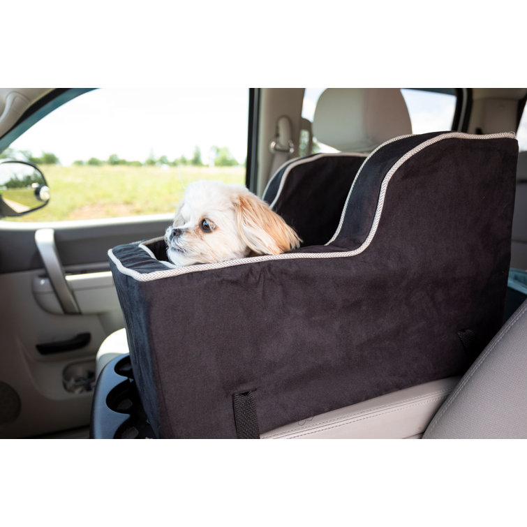 Large Black Microsuede High-Back Dog Car Seat