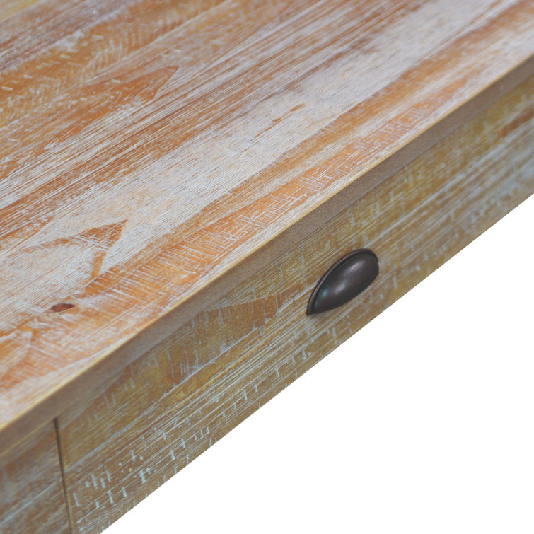Montauk Driftwood Solid Pine Wood Desk with Drawer