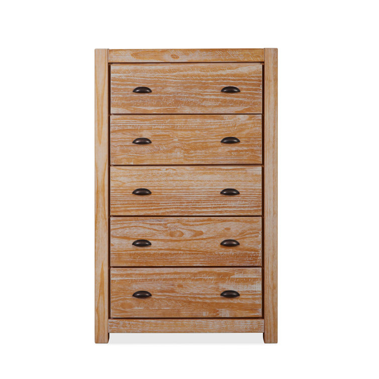 Driftwood Solid Pine 5-Drawer Farmhouse Chest