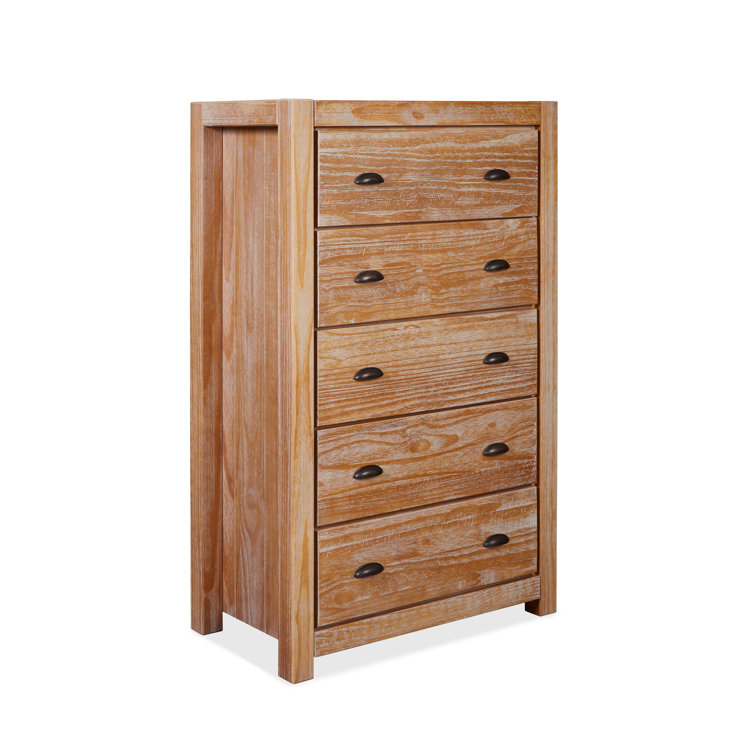 Driftwood Solid Pine 5-Drawer Farmhouse Chest