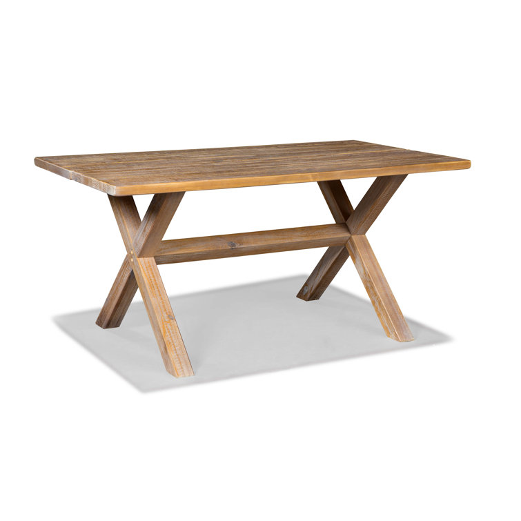 Montauk Driftwood 63" Solid Pine Farmhouse Dining Table