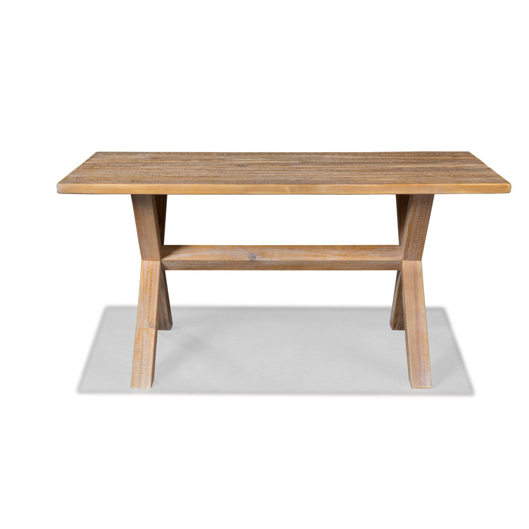 Montauk Driftwood 63" Solid Pine Farmhouse Dining Table