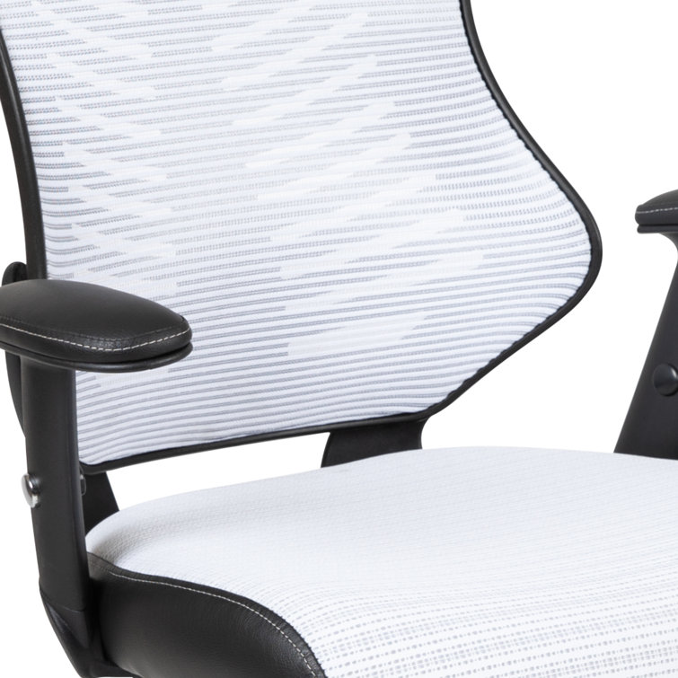 Elevate White Mesh High-Back Adjustable Executive Office Chair
