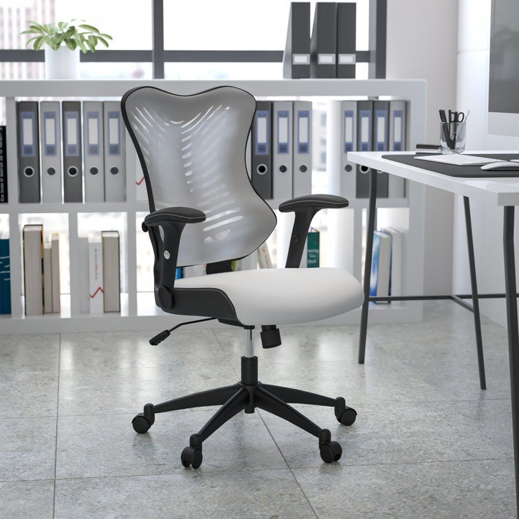 Elevate White Mesh High-Back Adjustable Executive Office Chair