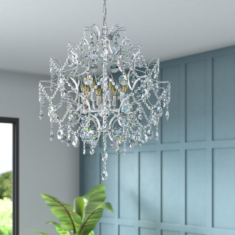 Eleganza Chrome 8-Light Chandelier with Clear Crystal Accents