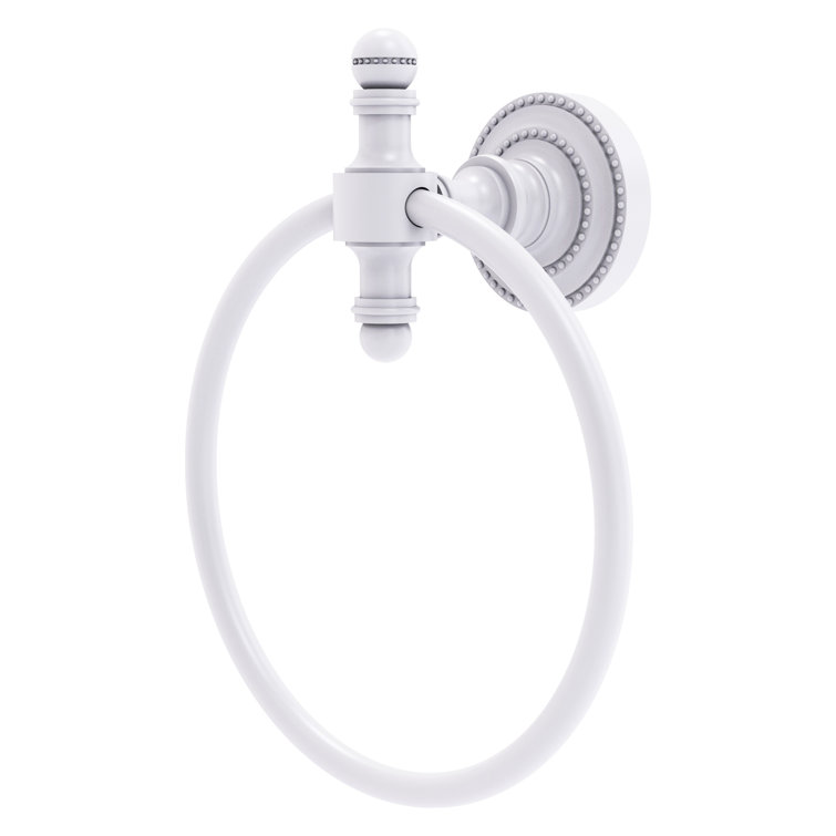 Matte White Brass Traditional Wall Mounted Towel Ring