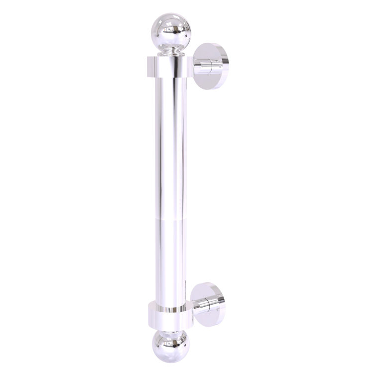 Polished Chrome Brass Reeded 8-Inch Door Pull