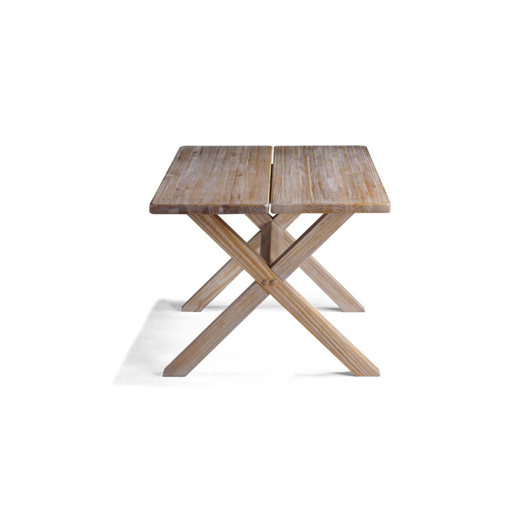 Montauk Driftwood 63" Solid Pine Farmhouse Dining Table