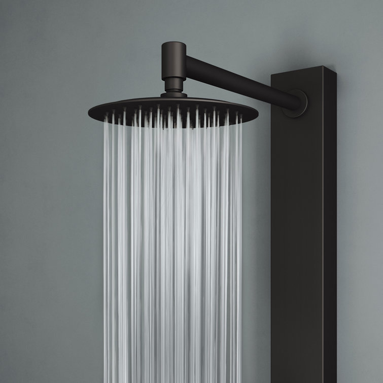 Gardenia 39" Matte Black Aluminum Shower Panel with Hand Wand