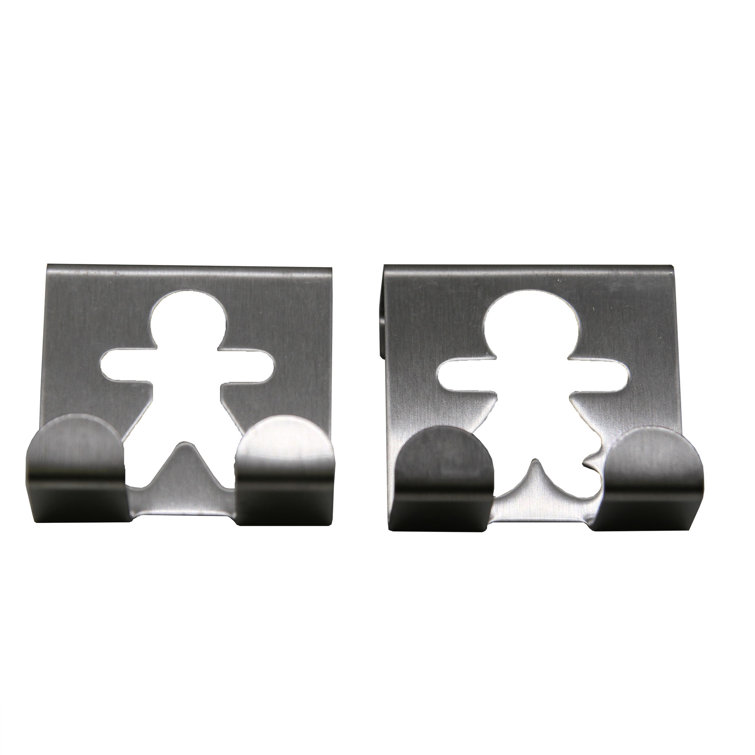 Stainless Steel Silver Over Cabinet Door Hooks Set