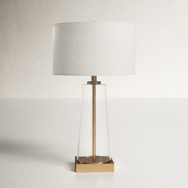 Dax 25'' Tapered Seeded Glass and Brass Table Lamp