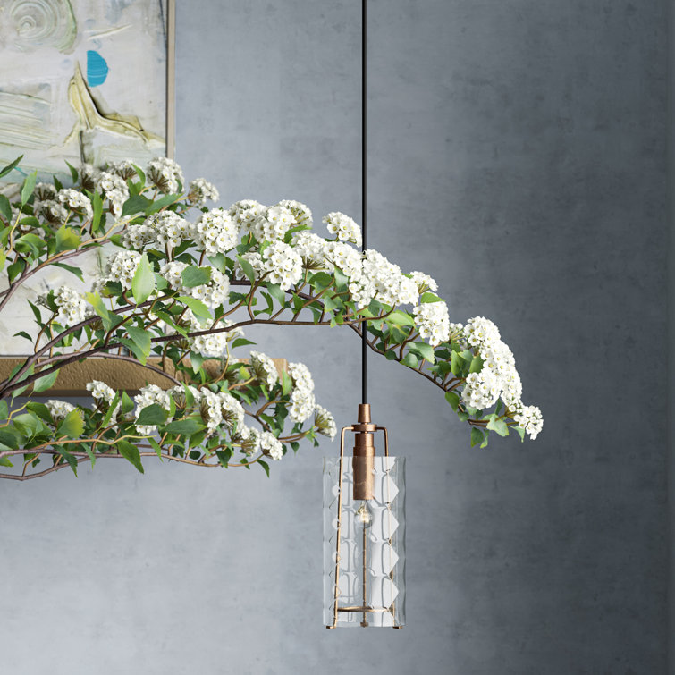 Ice Large Antique Brass Hand-Faceted Glass Pendant Light