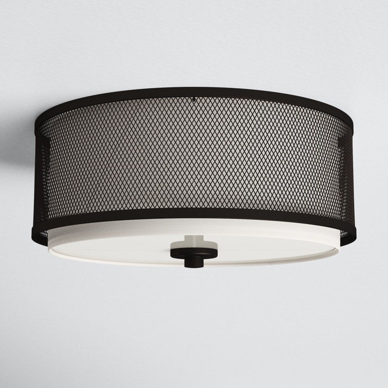 Oil Rubbed Bronze Mesh Drum 3-Light Flush Mount