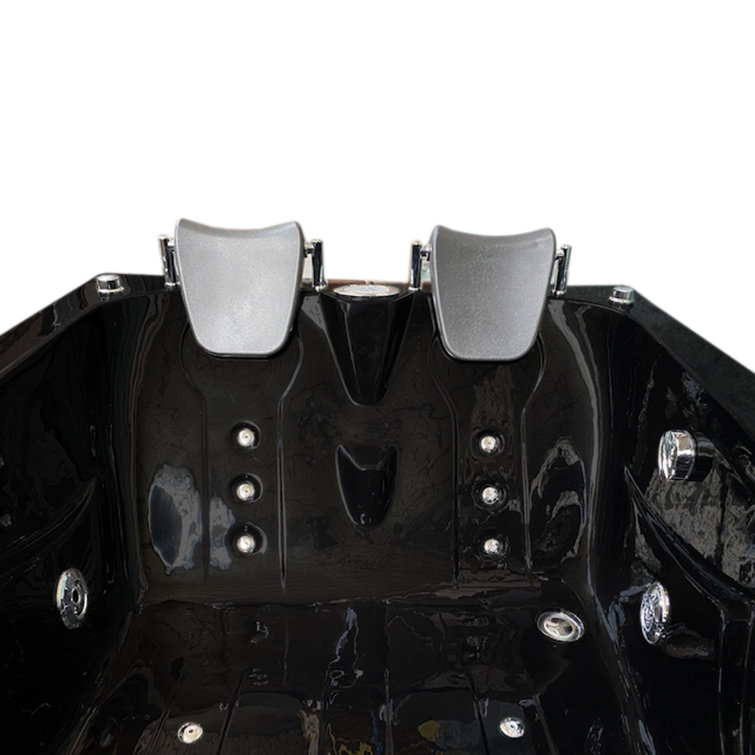 Black Semicircular Acrylic Whirlpool Bathtub with Jets