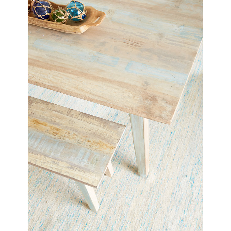 Vintage Teal Reclaimed Teak Wood 6-Seater Dining Table
