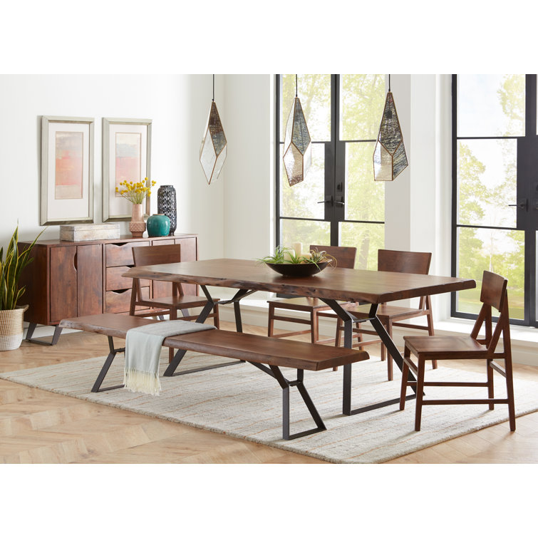 Nottingham Loft 94" Reclaimed Wood Dining Table in Black/Brown