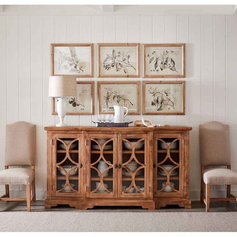Pengrove Rustic Brown 75'' Mango Wood Sideboard with Glass Doors