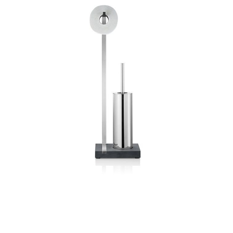 Polished Stainless Steel Free Standing Toilet Butler with Brush